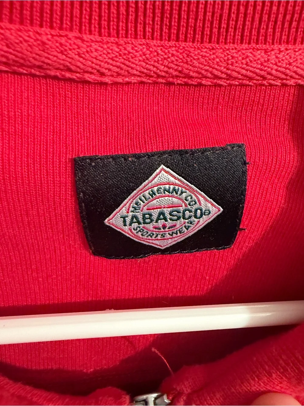 Vintage Tobasco 1/4 Zip Pullover Sweatshirt Mens Medium Embroidered 100% Cotton